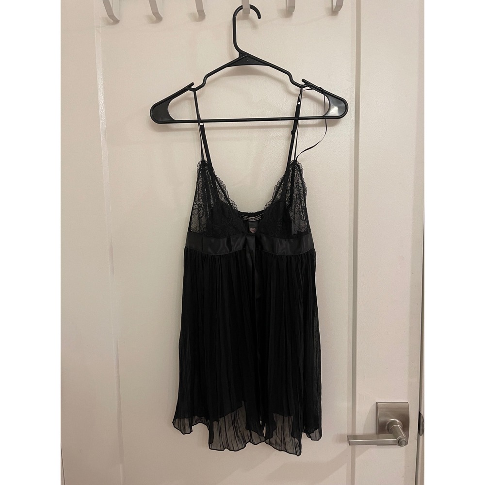 Victorias Secret Black Mini Lingerie Dress Babydoll Grunge Romantic